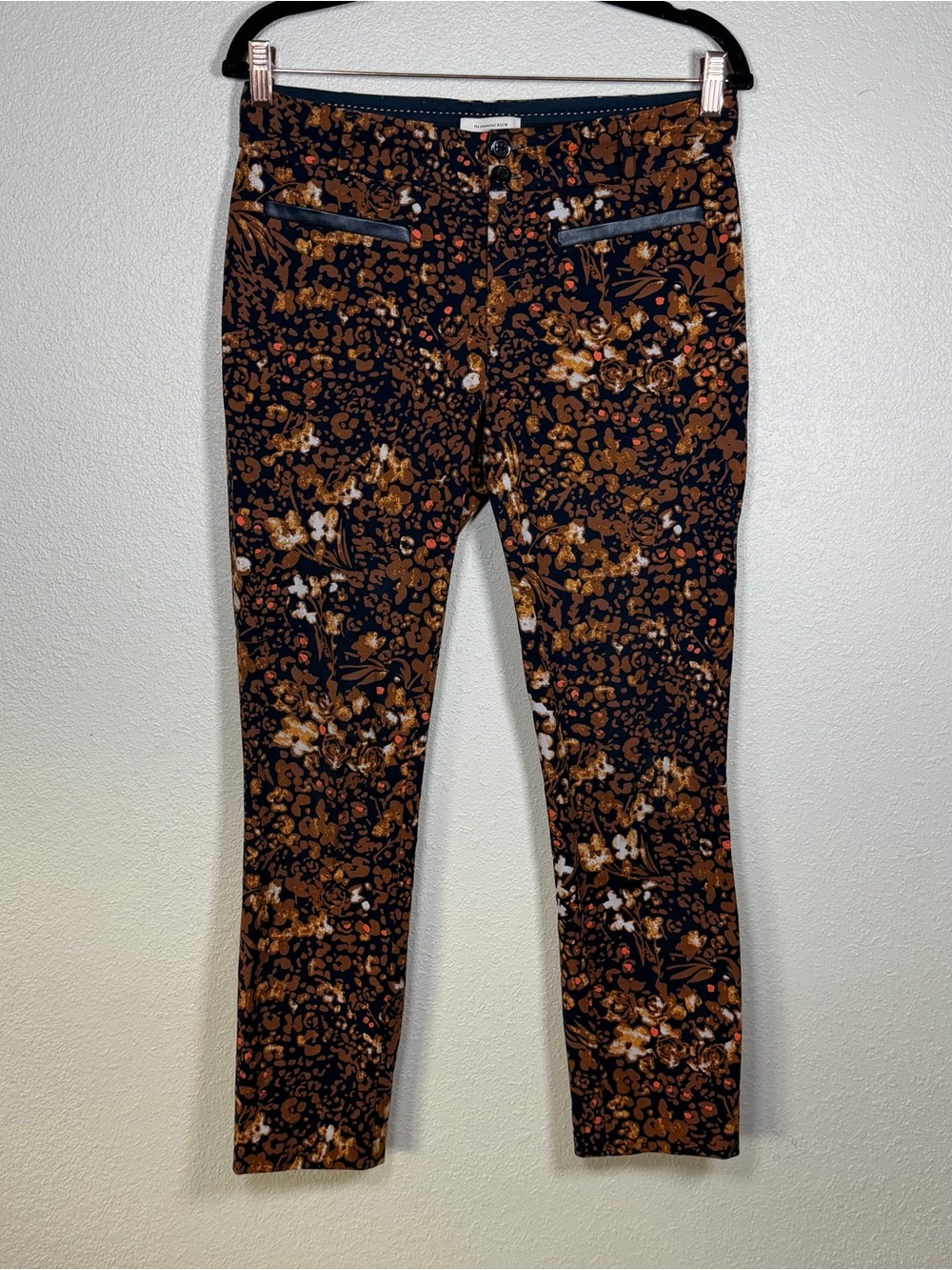 NWOT Anthropologie The Essential Slim Autumn Floral Ankle Crop Pants Boho Chic 4